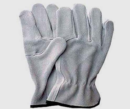 Grey full split cowhide driver glove